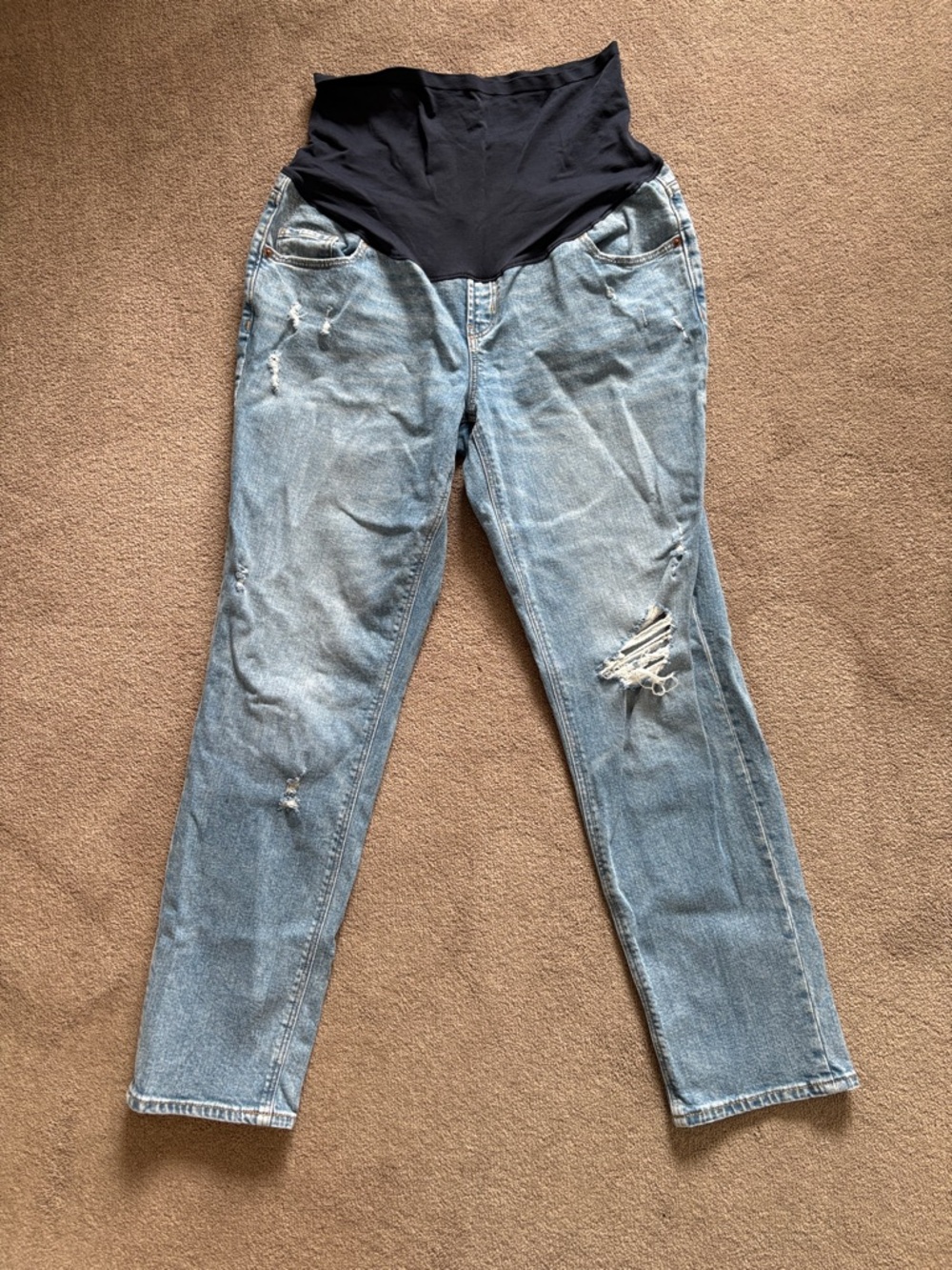 Light Blue Maternity Boyfriend Jeans